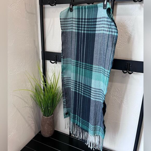 Banana republic factory men’s scarf green plaid Men’s one size - Picture 6 of 10